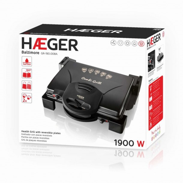 Grelhador HAEGER BALTIMORE GR190.008A - 1900 W Grelhador HAEGER BALTIMORE GR190.008A - 1900 W