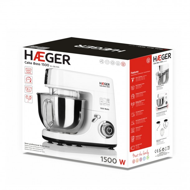 Batedeira C/Taa HAEGER BL-15B.012A - 1500 W