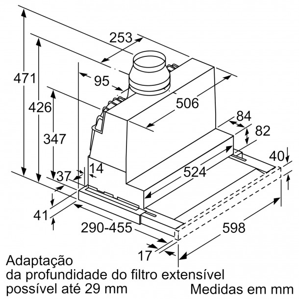Exaustor Telescpico BALAY 3BT267MX - 60 CM