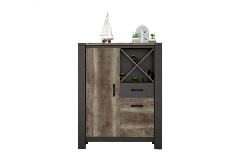 Vitrine 2 Portas + 1 Gaveta Malt