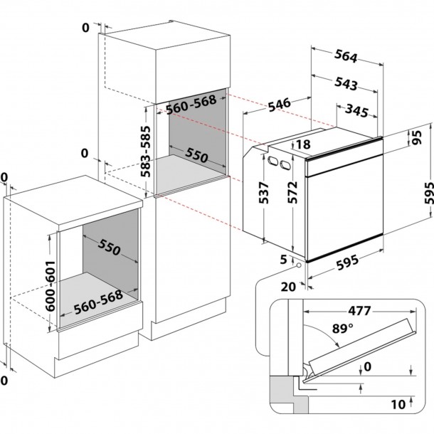 Forno HOTPOINT FI6861SPIXHA - 73 L - Piroltico