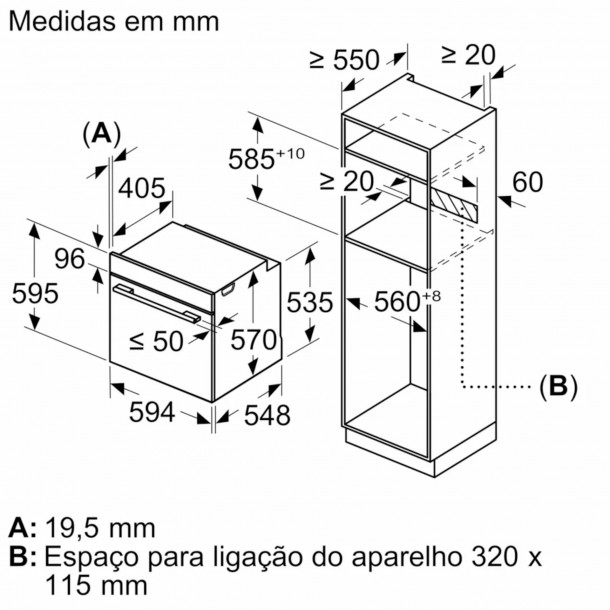 Forno BALAY 3HB 5131N3 Preto - 71 L - Hidroltico