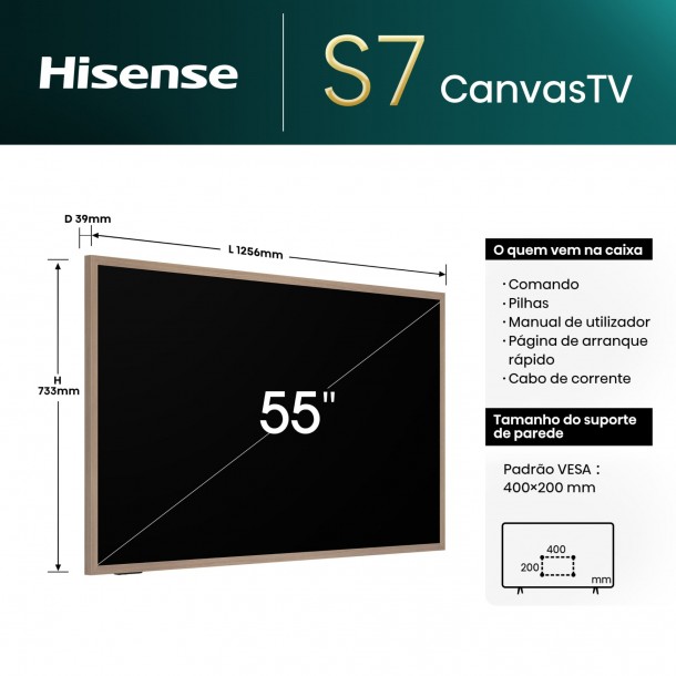 Qled Tv HISENSE Canvas TV 55S7NQ Qled Tv HISENSE Canvas TV 55S7NQ