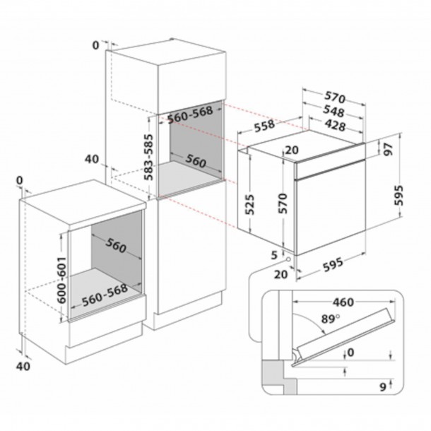 Forno INDESIT IO275PX - 71 L - Piroltico