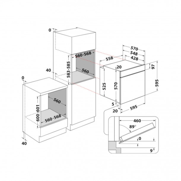 Forno HOTPOINT HA03 K58HSU1X INOX - 71 L - Hidroltico