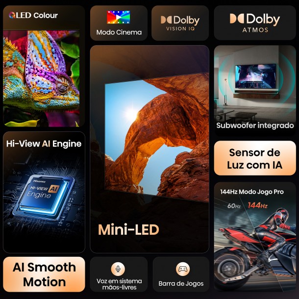 Tv Uled HISENSE 55U7Q 55" Mini-LED 4K Ultra HD