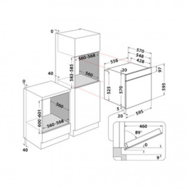 Forno INDESIT IO2351HX - 71 L - Hidroltico