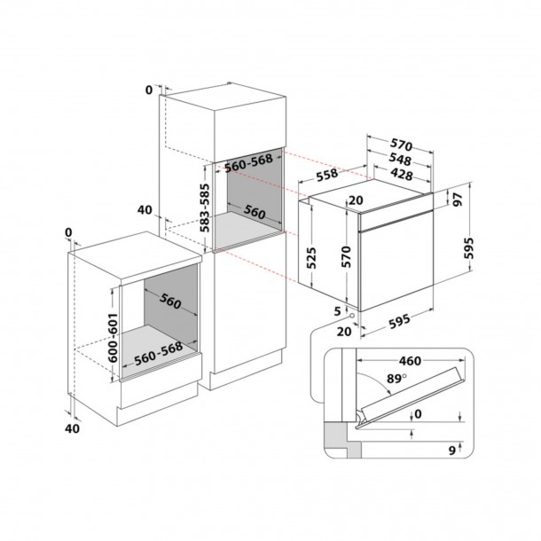 Forno HOTPOINT HAO 478PSU1X INOX - Piroltico -71 L