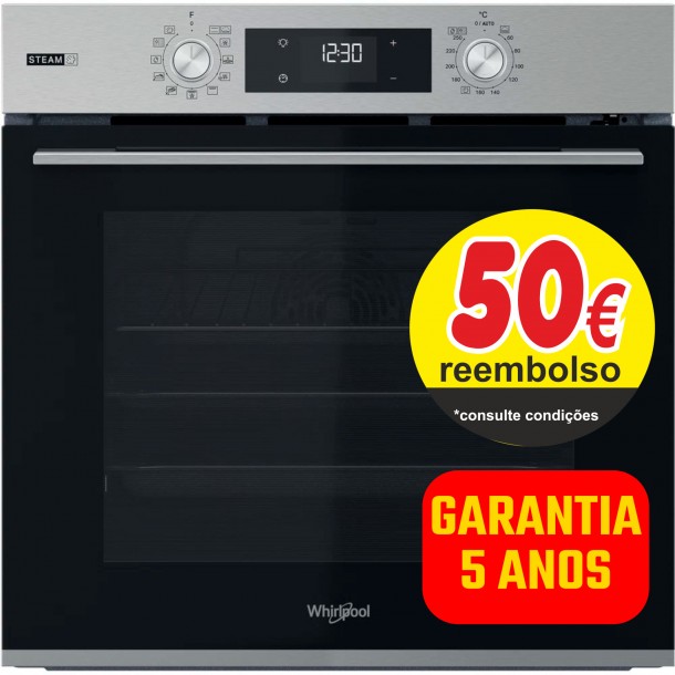 Forno WHIRLPOOL OMSK58RU1SX INOX - 71 L - Piroltico + Hidroltico