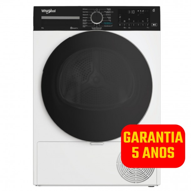 M�quina Secar Roupa WHIRLPOOL CWD 84M WBS SPT - 8 Kg - Bomba de Calor