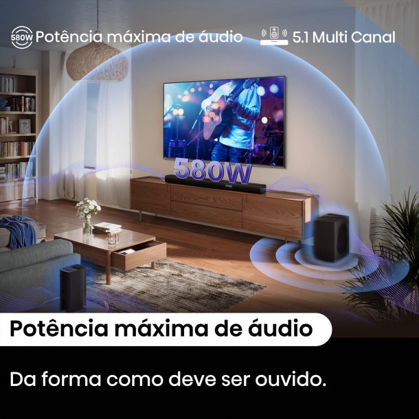 Barra Som HISENSE AX5100Q Dolby Atmos - 580W