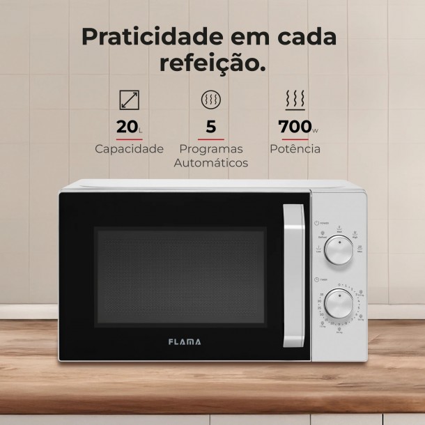 Micro-ondas FLAMA 1809FL - Cinza - 20Lts