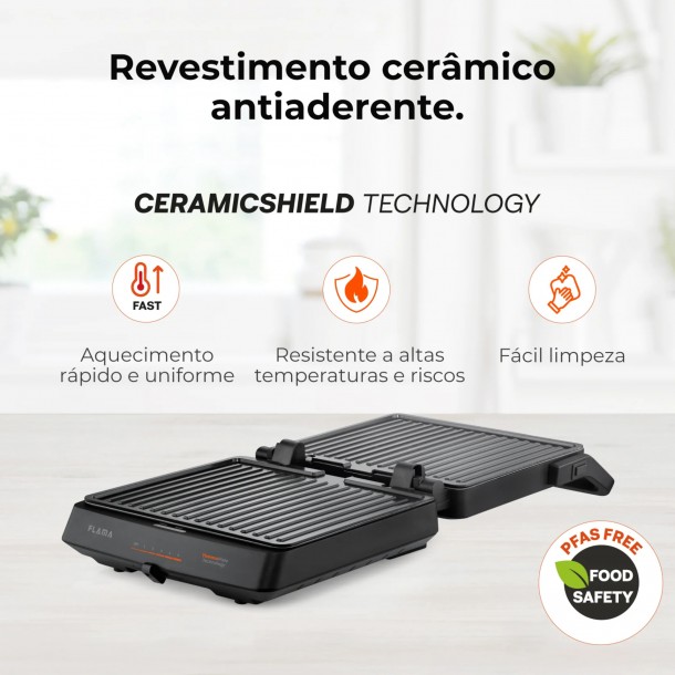 Grelhador Placas SlideControl FLAMA 4586FL - 2000W