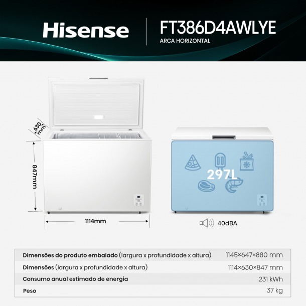 Arca Horizontal HISENSE FT386D4AWLYE - 297LTS