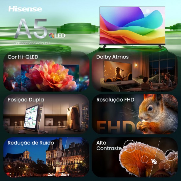 Qled Tv HISENSE 40A5S 40" Full HD Smart TV