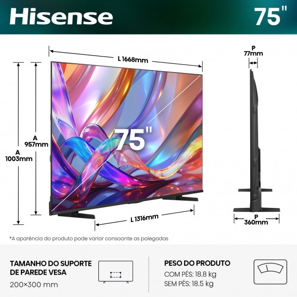 Qled Tv HISENSE 75E7S 75" Qled 4K Ultra HD Quantum Dot