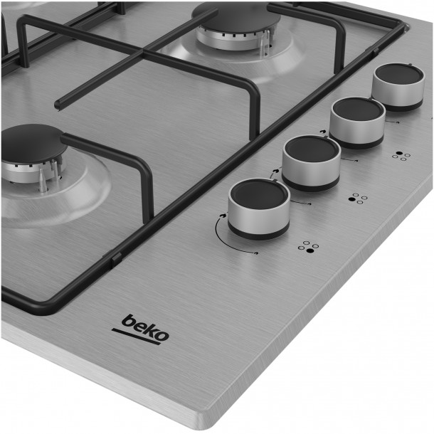 Placa G�s Natural BEKO HIGG 64123SX - 60cms - Inox
