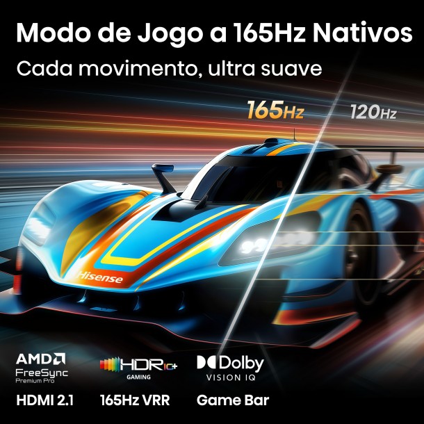 TV HISENSE 65U7S PRO (Mini LED - 55'' - 140cm - Modo Jogo a 165Hz Nativos)